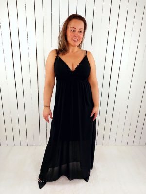 Izabell lang kjole sort